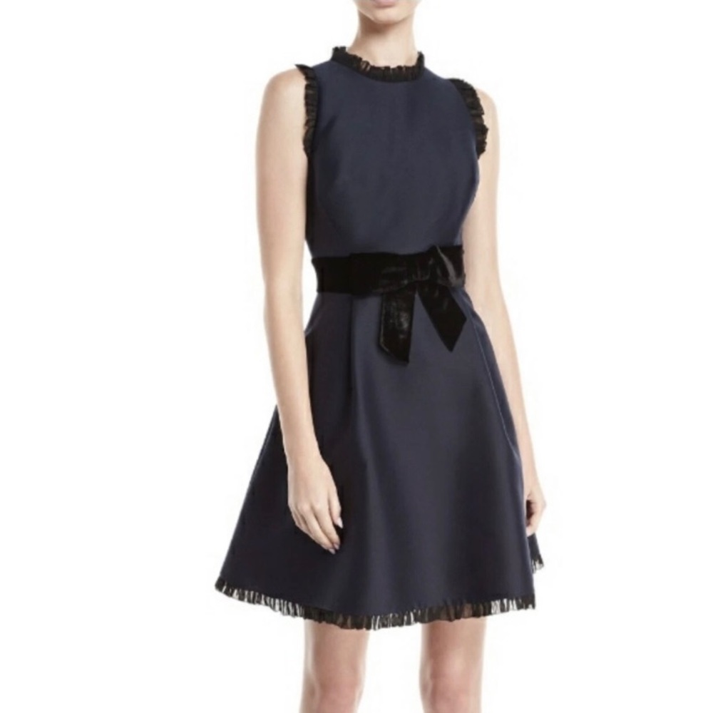 kate spade Navy Fit and Flare Star Bright Dress with Velvet Bow 14